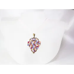 Pendant 45cm - Terence Grapes-Salmon Organza - Pendant 45cm - Laiton bronze